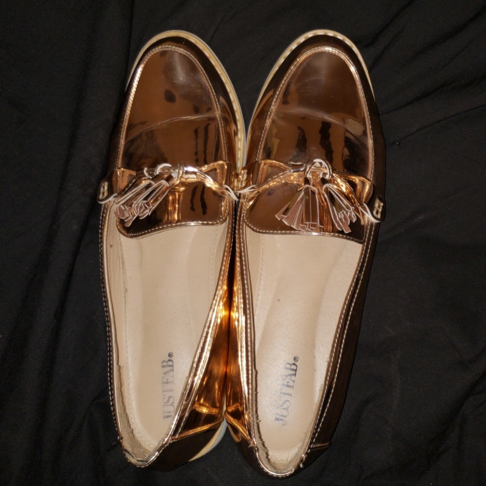 Rose Gold JustFab loafers sz11